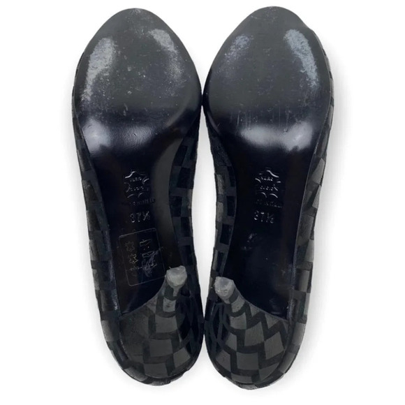 Pierre Hardy  Black Suede & Silver Metallic Peep Toe Heels - Picture 10 of 11